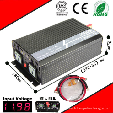 Onduleur CC-AC 1200W 12VDC ou 24VDC à onduleur à onde sinusoïdale pure 110VAC ou 220VAC